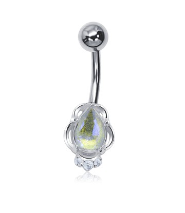 Shiny crystal drop shaped Belly Piercing BP-2029